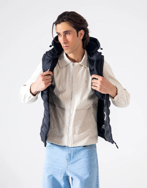 HOODED PUFFER VEST